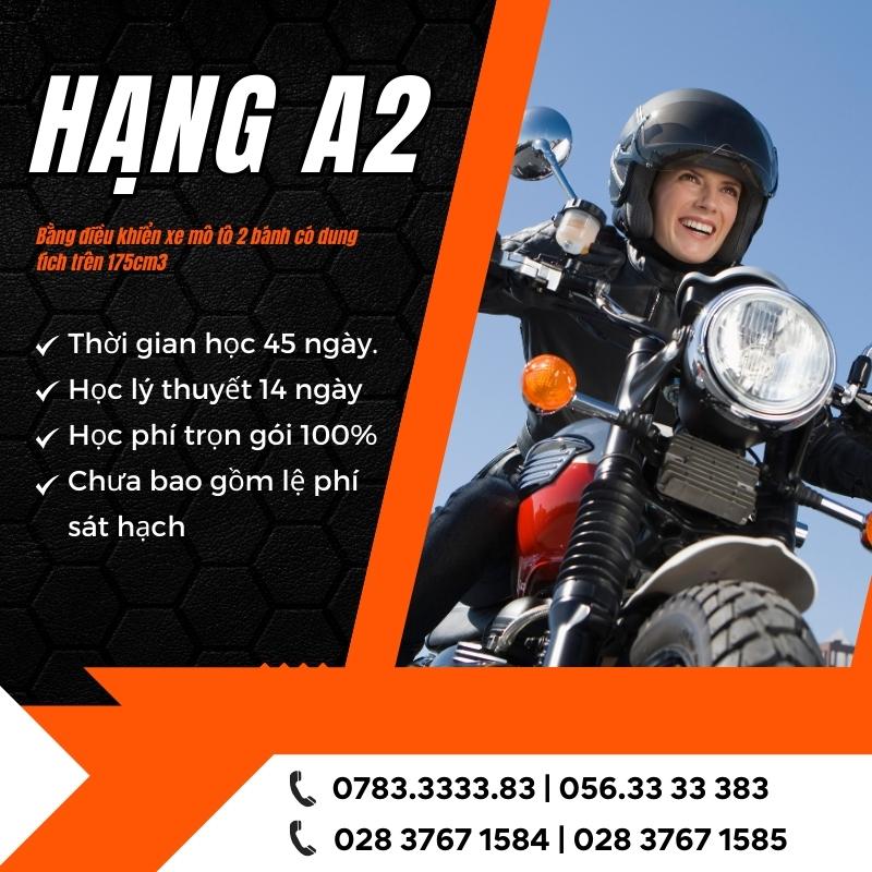 Bộ sưu tập các loại xe mô tô phân khối lớn từ 175cc trở lên có thể lái bằng bằng A2