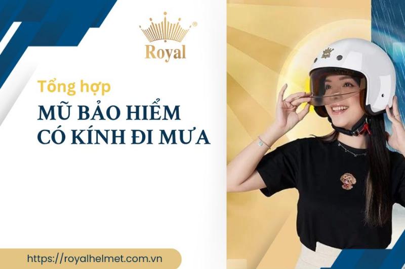 Nón bảo hiểm có kính chống mưa gió