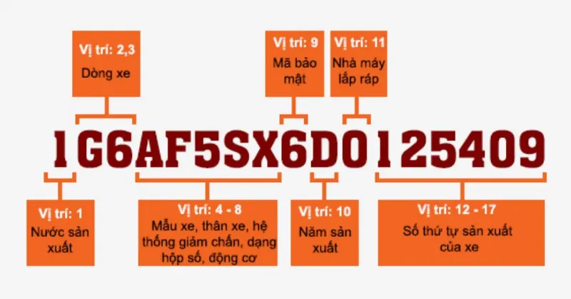 Sơ đồ cấu trúc và giải mã số khung xe ô tô theo chuẩn quốc tế