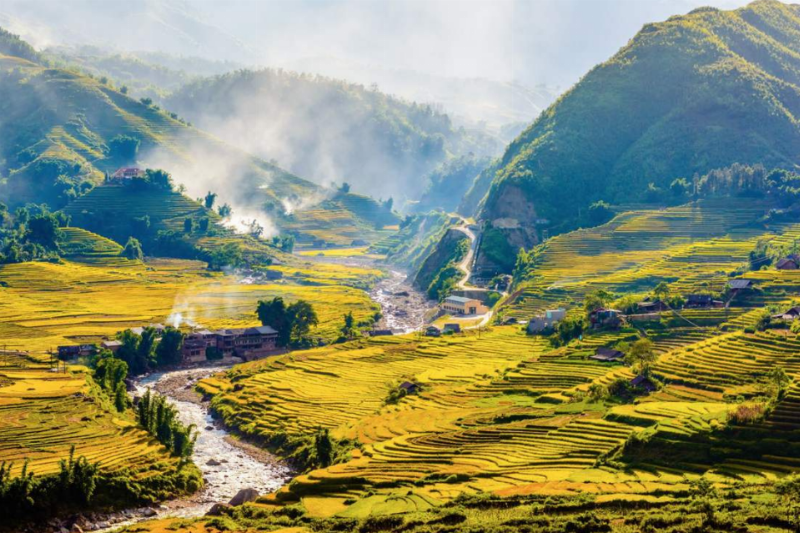 Toàn cảnh từ đèo Ô Quy Hồ, một trong tứ đại đỉnh đèo Việt Nam, điểm ngắm cảnh ngoạn mục khi du lịch Sapa.