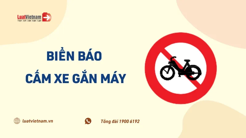 Hình ảnh minh họa biển báo cấm xe máy P.104 với viền đỏ, nền trắng, biểu tượng xe máy đen ở giữa.